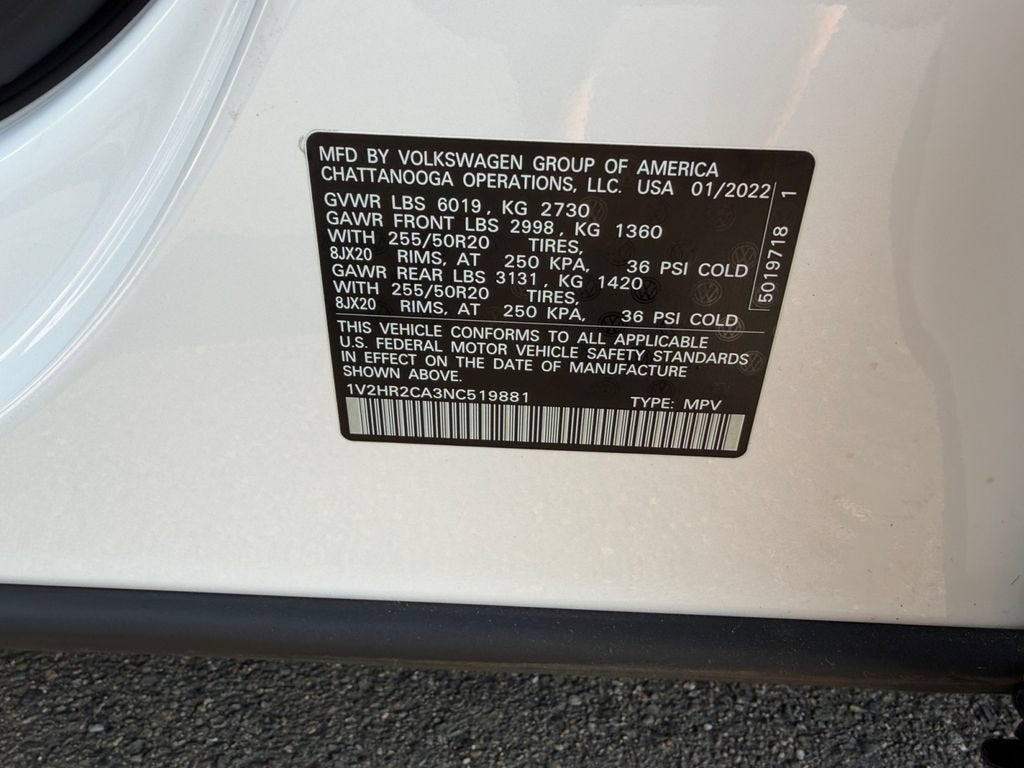 2022 Volkswagen Atlas 3.6L V6 SE w/Technology