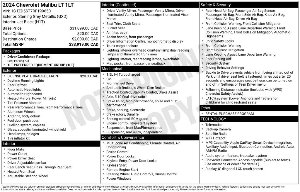 2024 Chevrolet Malibu LT 1LT