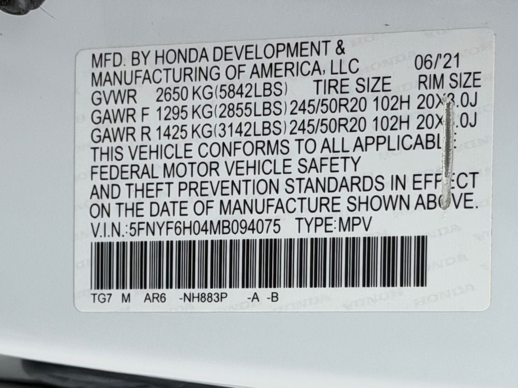 2021 Honda Pilot Elite
