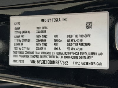 2021 Tesla Model 3 Long Range
