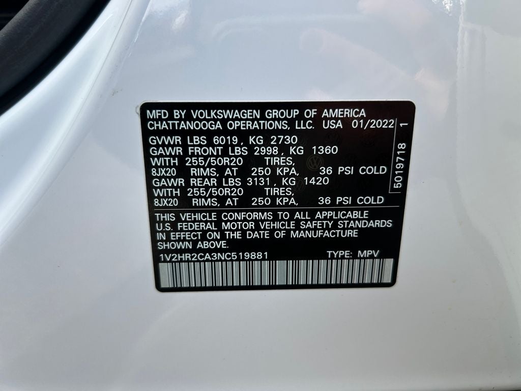 2022 Volkswagen Atlas 3.6L V6 SE w/Technology