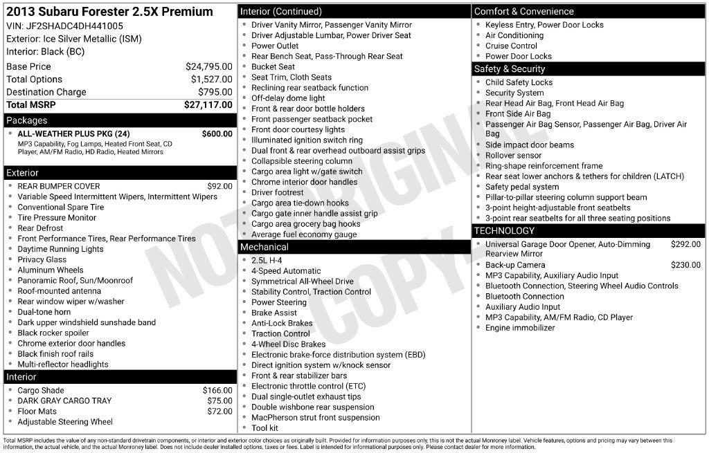 2013 Subaru Forester 2.5X Premium