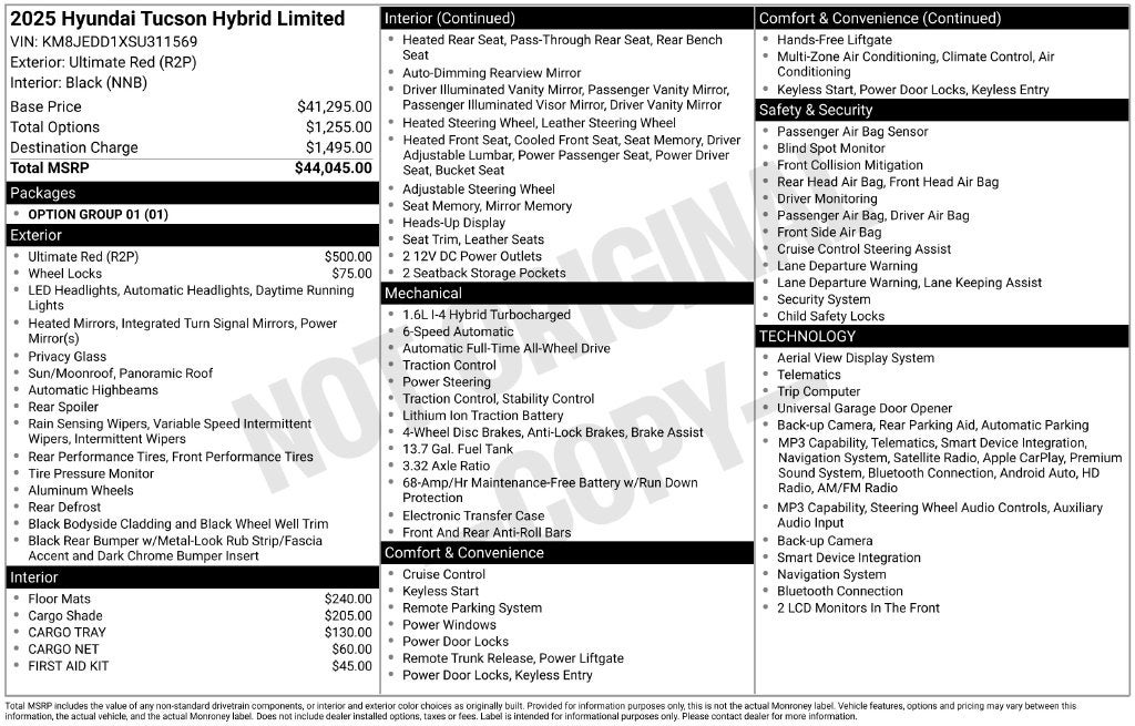 2025 Hyundai Tucson Hybrid Limited