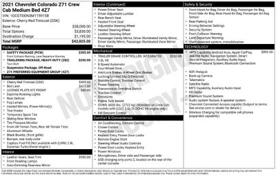 2021 Chevrolet Colorado 4WD Z71