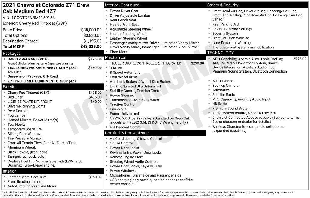 2021 Chevrolet Colorado 4WD Z71