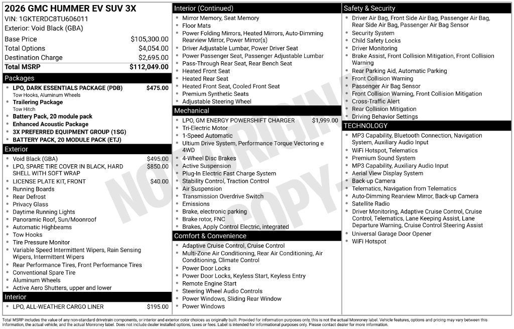 2026 GMC HUMMER EV SUV 3X