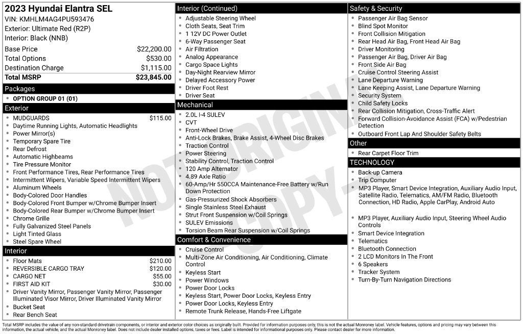 2023 Hyundai Elantra SEL